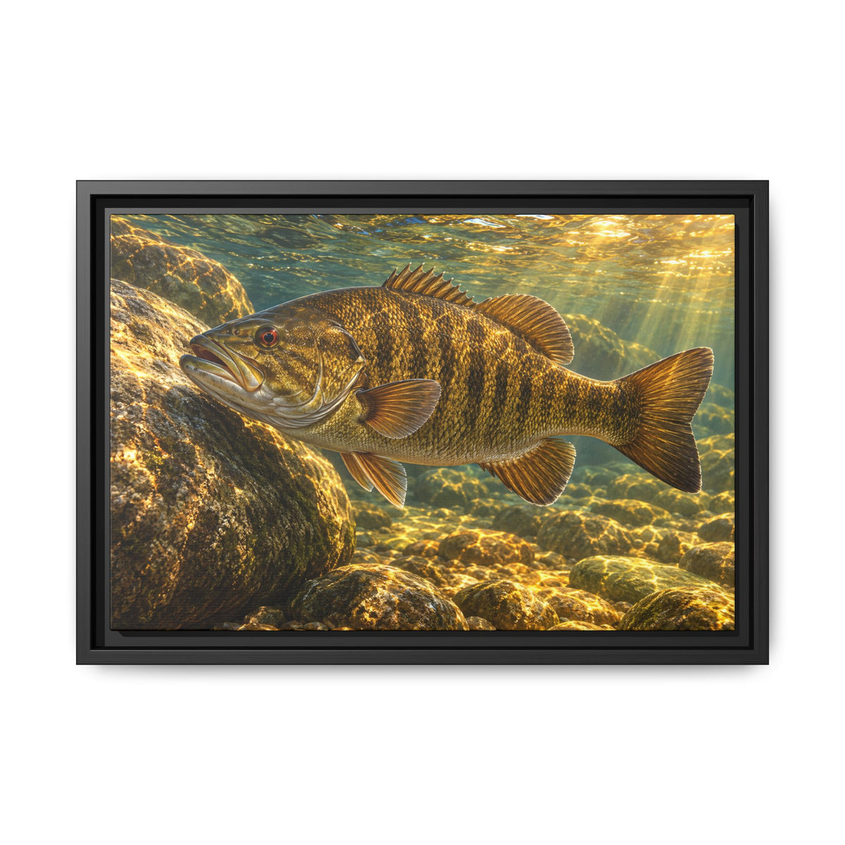 Golden Boulder Smallmouth framed canvas, 24x16 size view