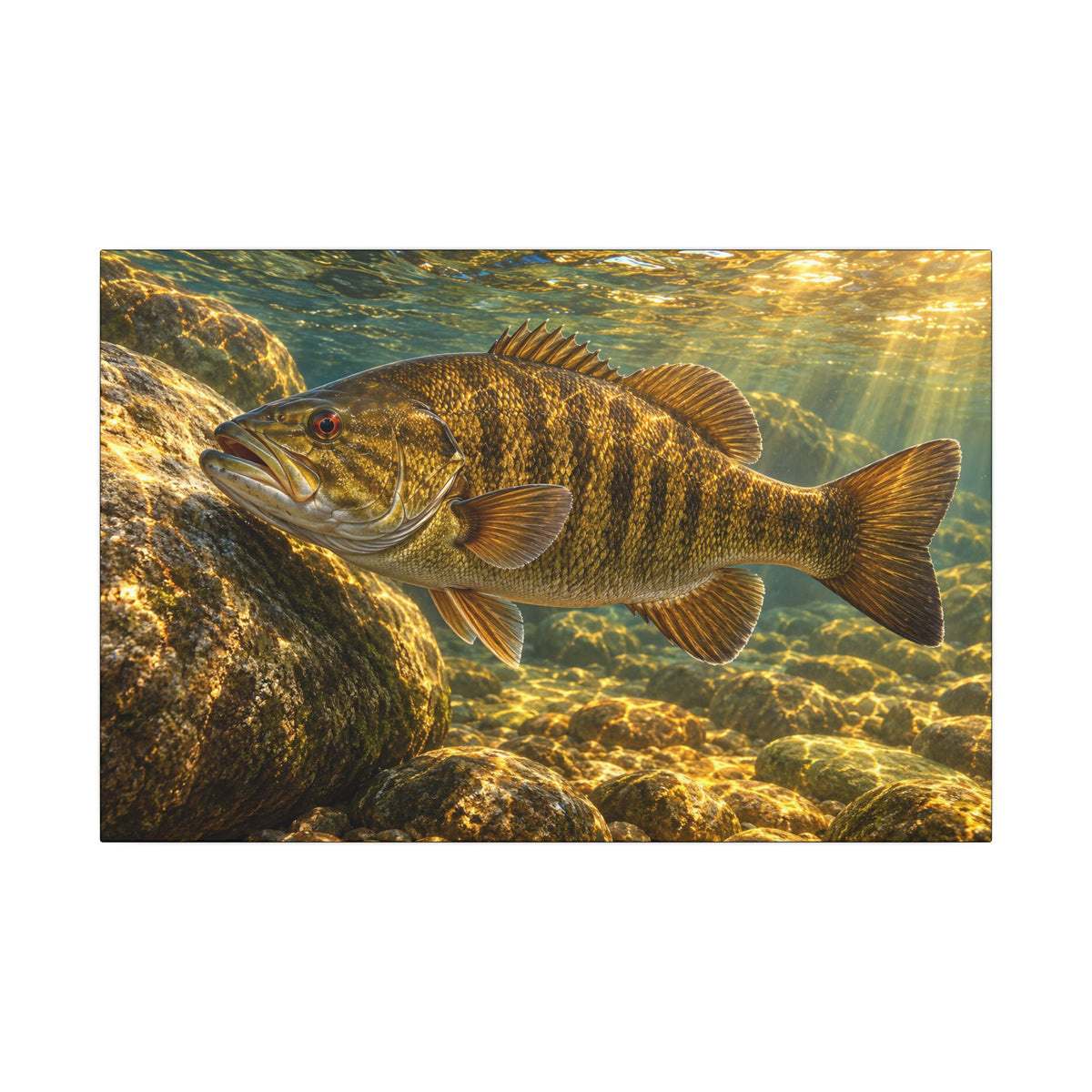 Golden Boulder Smallmouth canvas, 24x16 size view