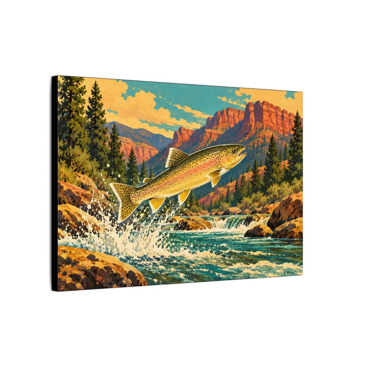 Red Mesa Leap Gila Trout canvas wall art, view 4