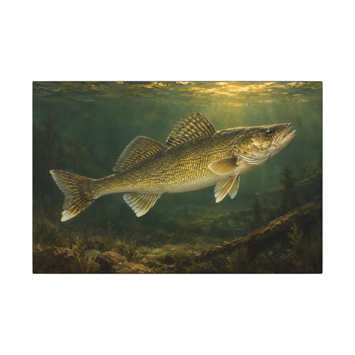 Classic Sporting Oil Walleye canvas, 18x12 size view