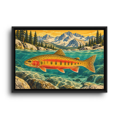Sierra Peaks Golden Trout framed canvas wall art, view 2