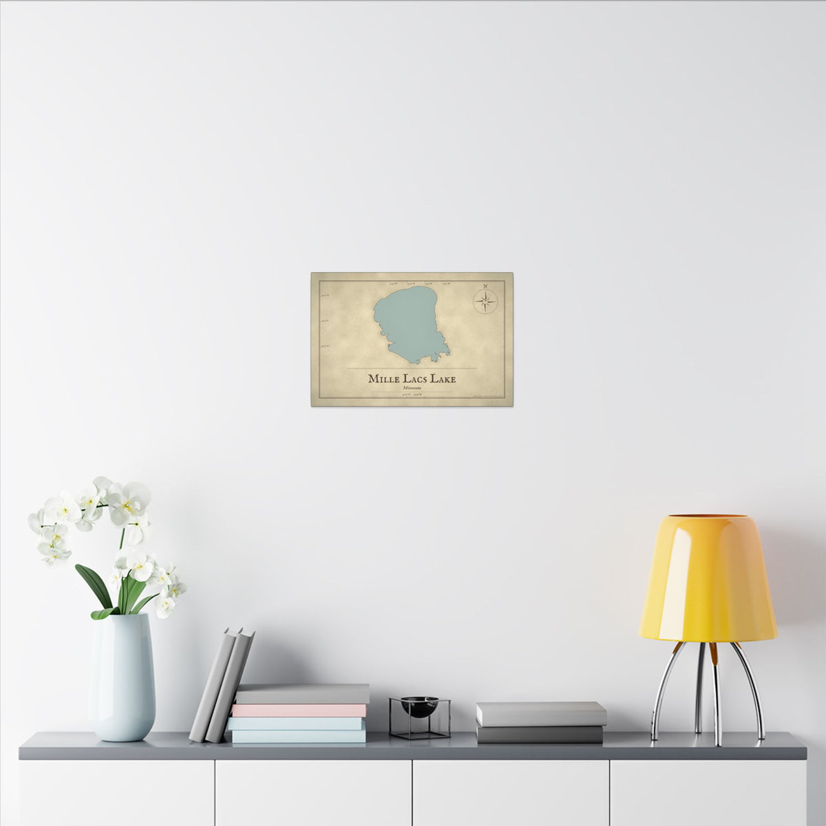 Mille Lacs Lake Vintage Map canvas wall art, view 6