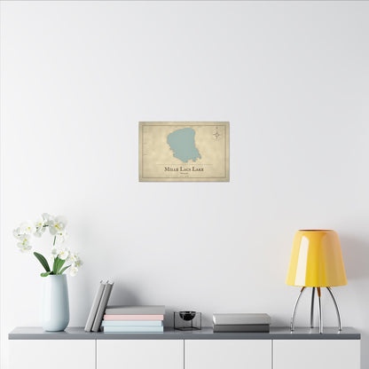 Mille Lacs Lake Vintage Map canvas wall art, view 6