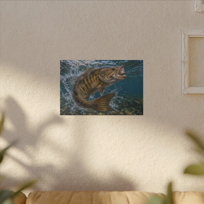Boatside Fight Smallmouth Bass canvas wall art, view 5