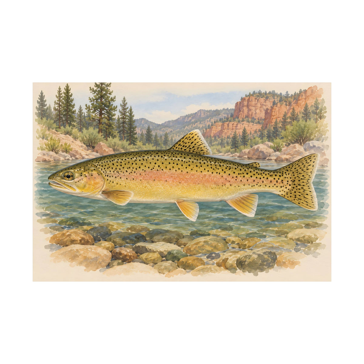 Gila Wilderness Watercolor Gila Trout poster wall art, view 4