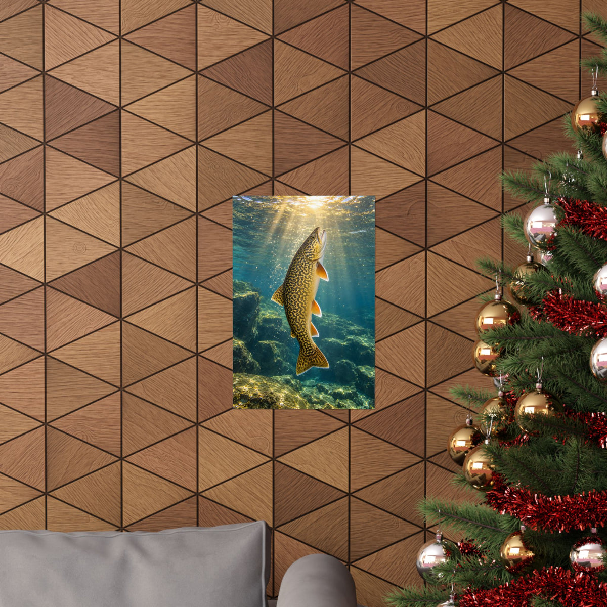 Golden Ascent Tiger Trout poster wall art, view 6