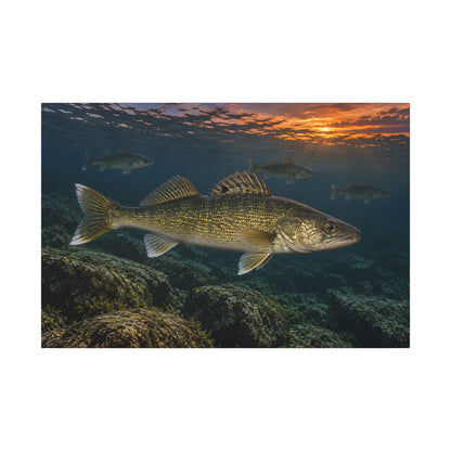 Reef Pack at Dusk Walleye canvas, 36x24 size view