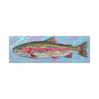 Legends Bold River Rainbow Trout Panorama long canvas wall art, view 2