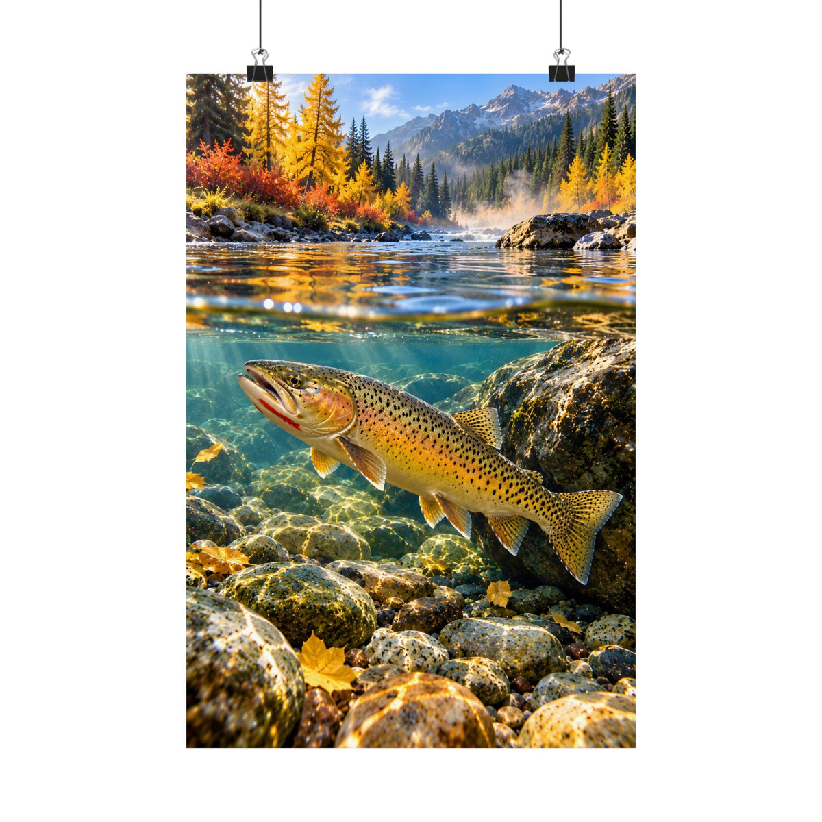 St. Joe Autumn Cutthroat Trout vertical poster wall art, 12x18 size view