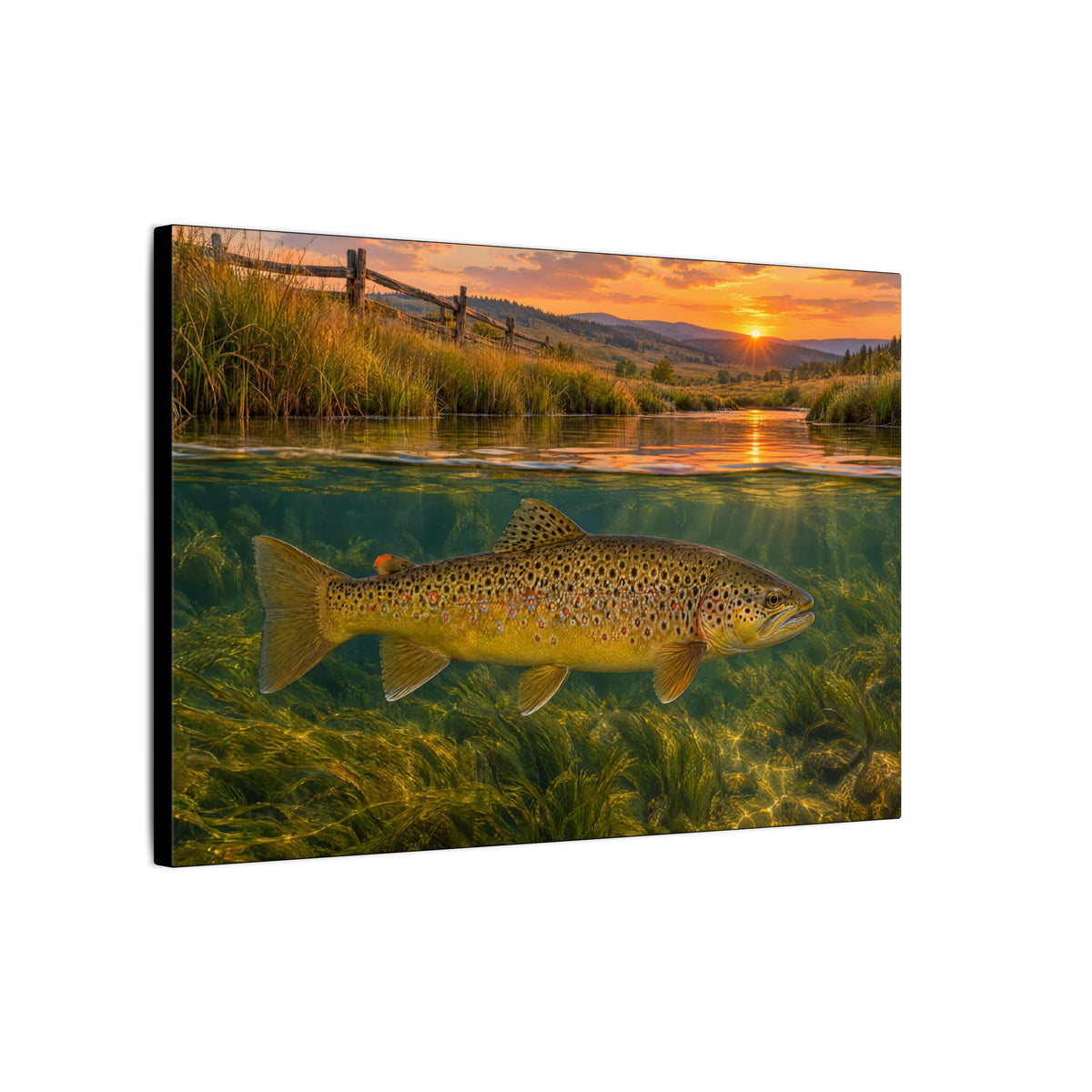 Meadow Over-Under Brown Trout canvas side angle