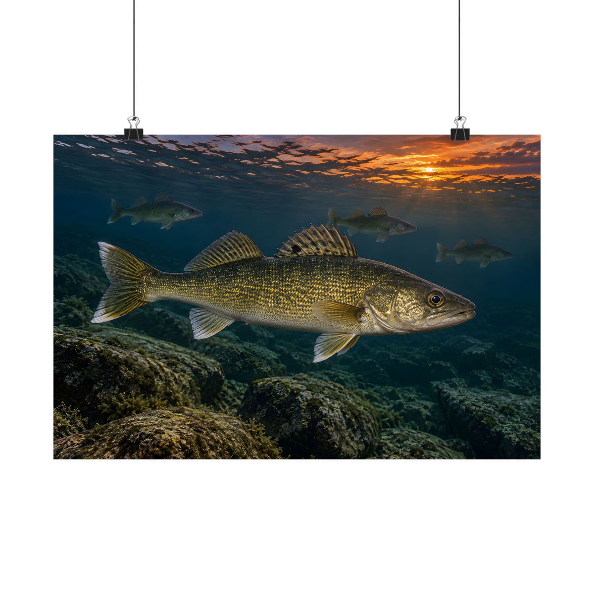 Reef Pack at Dusk Walleye poster wall art, 24x16 size view