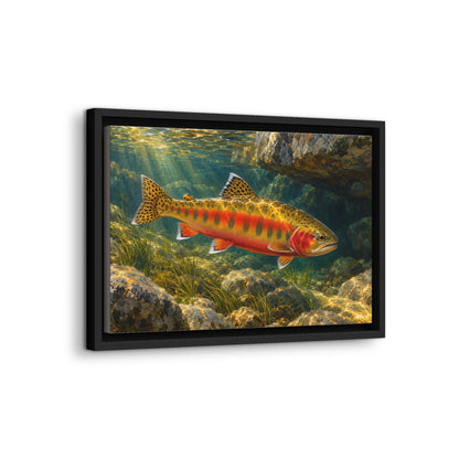Granite Light Golden Trout framed canvas wall art, view 4