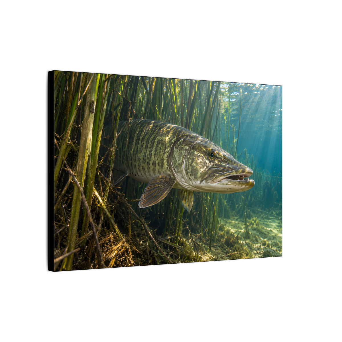 Reeds Mouth Open Muskie canvas side angle