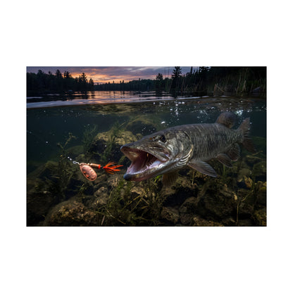 Sunset Spinner Strike Muskie poster wall art