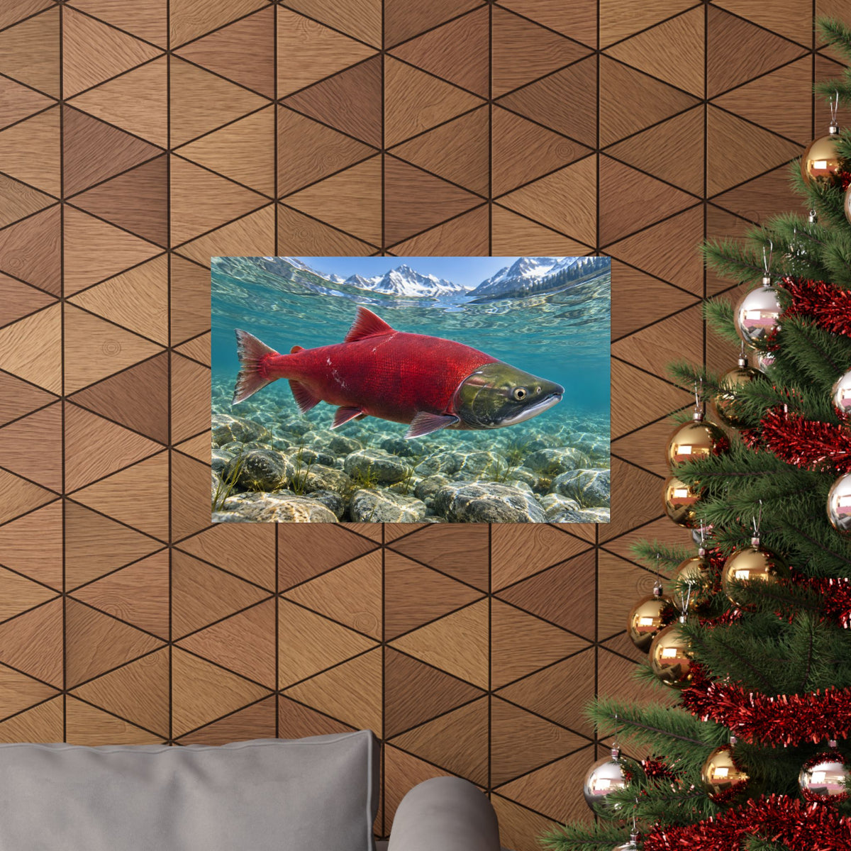 Ruby of the Shallows Sockeye Salmon poster wall art, view 6