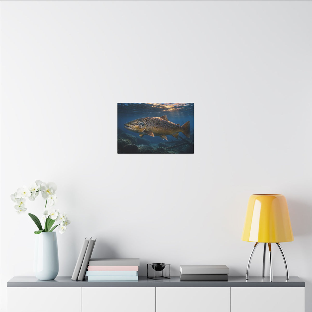 Blue Hour Giant Brown Trout canvas wall art, view 6