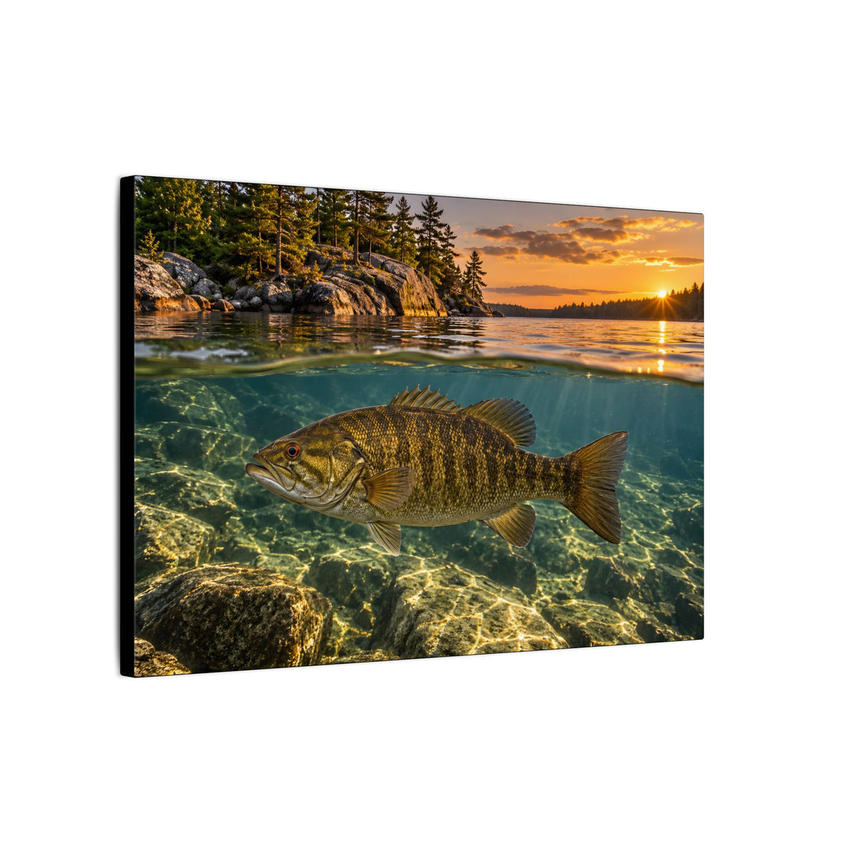 Over-Under Rocky Point Smallmouth Canvas wall art, view 4