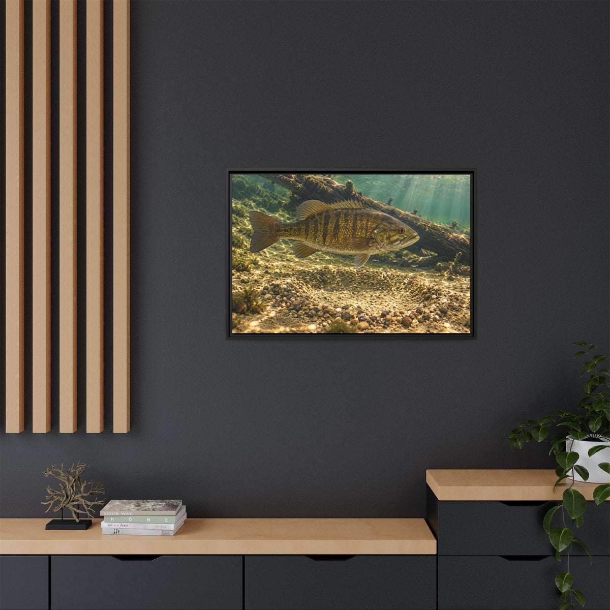 Spawning Bed Smallmouth Framed Canvas wall art, view 6