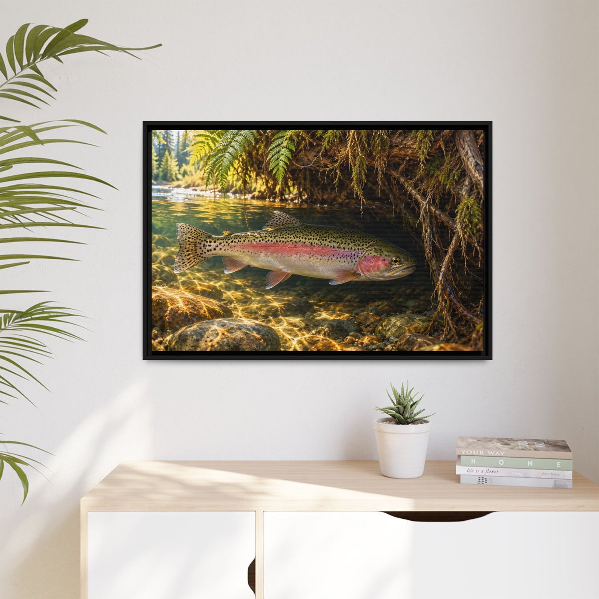 Cedar Cutbank Rainbow Trout framed canvas wall art – photo 5