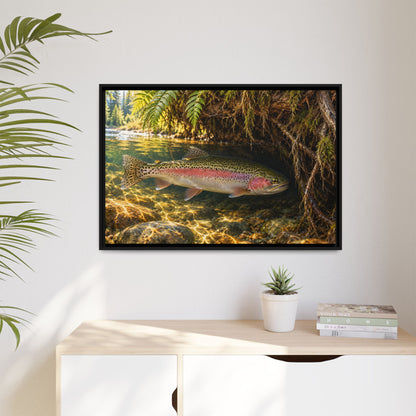 Cedar Cutbank Rainbow Trout framed canvas wall art – photo 5