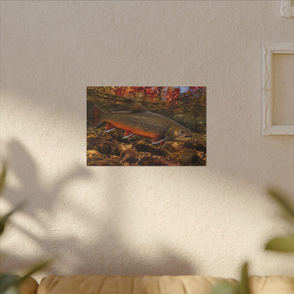 Crimson October Brook Trout canvas wall art, view 5