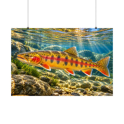 Sunlit Mountain Stream Golden Trout poster wall art, view 3