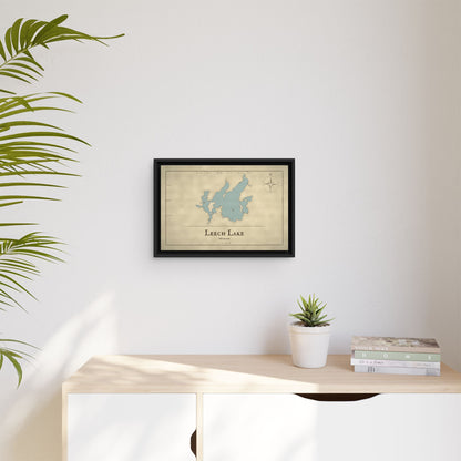 Leech Lake Vintage Map framed canvas wall art, view 5