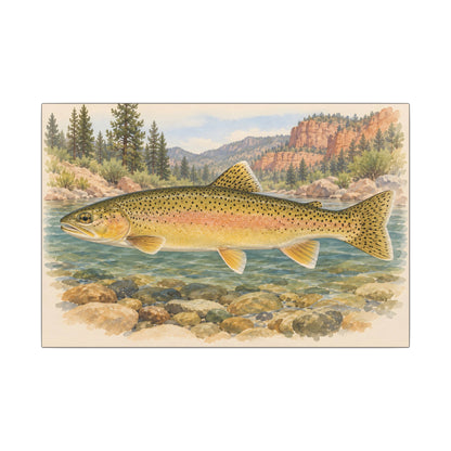 Gila Wilderness Watercolor Gila Trout canvas wall art