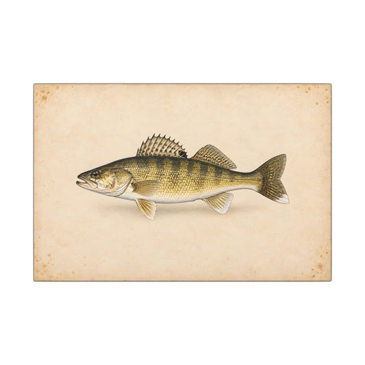 Walleye Field Study canvas, 18x12 size view