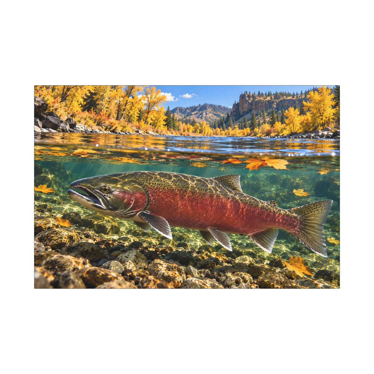 Clearwater Fall Coho Salmon canvas, 36x24 size view