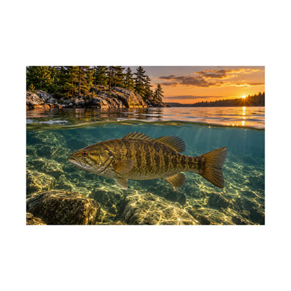 Over-Under Rocky Point Smallmouth Bass poster wall art, view 4
