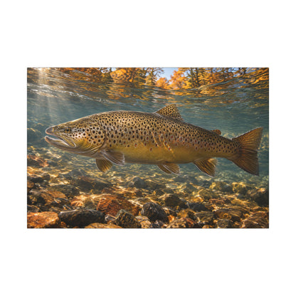 River of Copper Brown Trout canvas wall art, view 3