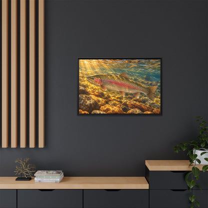 Golden Riffle Rainbow Trout framed canvas wall art – photo 6