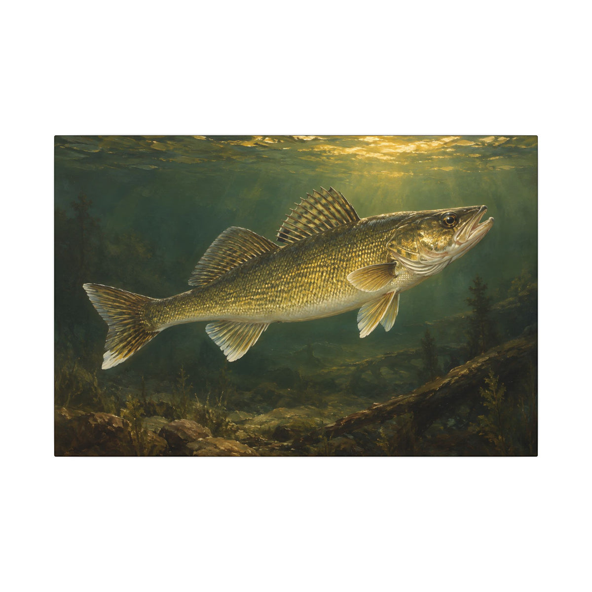Classic Sporting Oil Walleye canvas, 24x16 size view