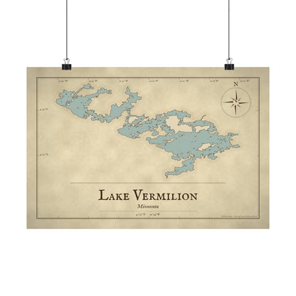 Lake Vermilion Vintage Map poster wall art, view 2
