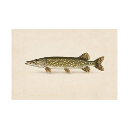 Northern Pike Field Study fishing poster close-up