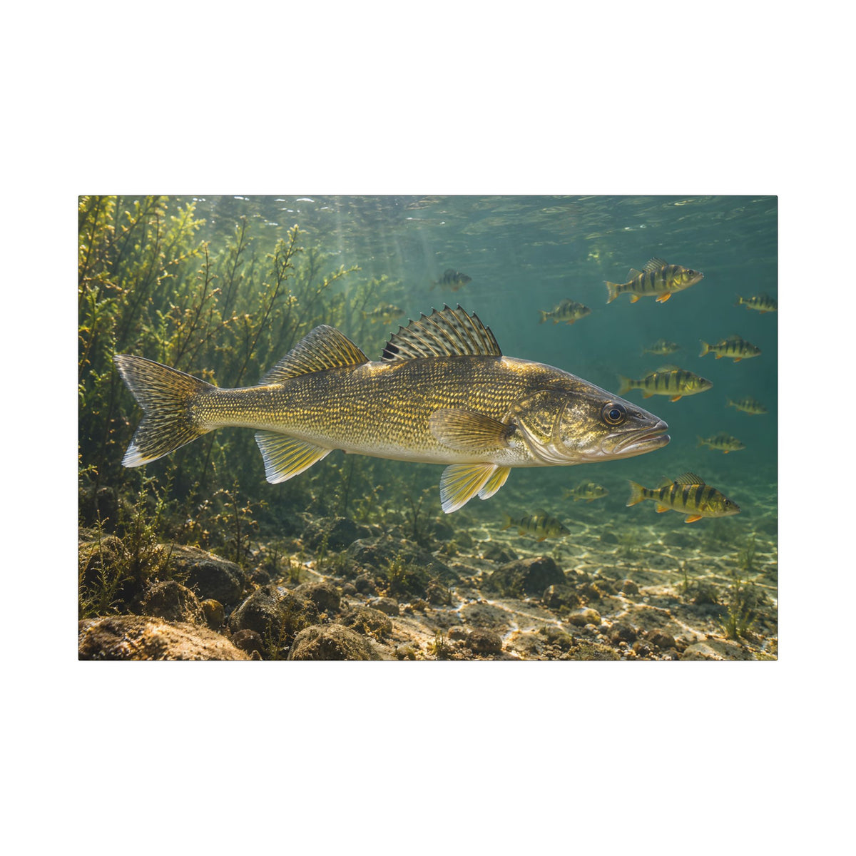 Perch School Ambush Walleye canvas, 36x24 size view