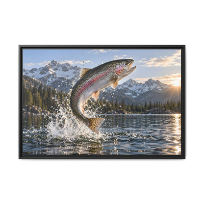 Alpine Thunder Rainbow Trout framed canvas wall art