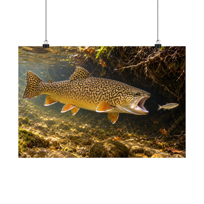 Grassy Bank Strike Tiger Trout poster wall art, view 2