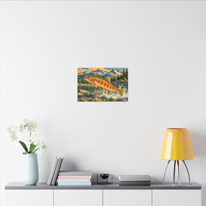 Leaping Through Alpine Waters Golden Trout canvas wall art, view 6
