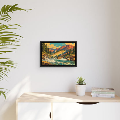 Red Mesa Leap Gila Trout framed canvas wall art, view 5