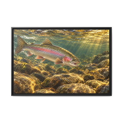 Sculpin Chase Rainbow Trout framed canvas wall art – photo 1