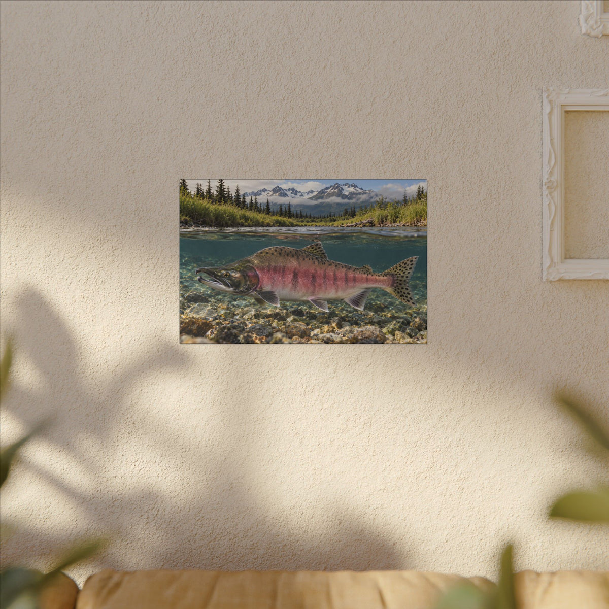 Alaska Creek Pink Salmon canvas wall art, view 5