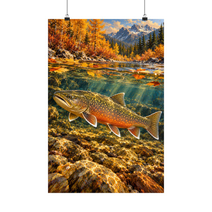 Autumn Char Bull Trout vertical poster wall art, 16x24 size view