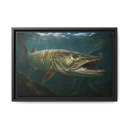 The River King Muskie framed canvas, 24x16 size view
