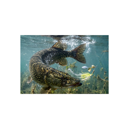 Northern Pike Turning Strike Fine Art Print — Museum-Quality Giclée for Anglers