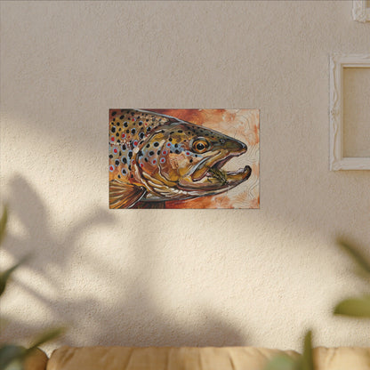 Legends Bold Close-Up Autumn Brown Trout canvas wall art, view 5