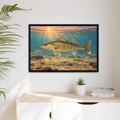 The Shallows Walleye framed canvas wall art, view 5