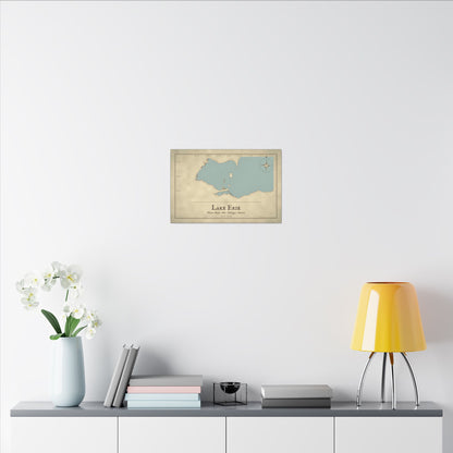 Lake Erie Western Basin Vintage Map canvas wall art, view 6