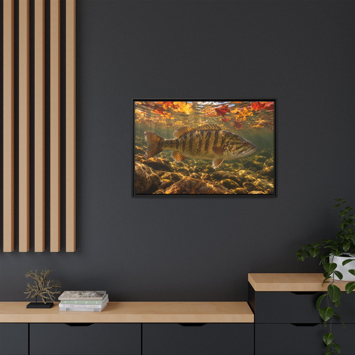 Autumn Bronze Smallmouth Framed Canvas wall art, view 6